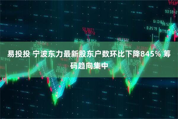 易投投 宁波东力最新股东户数环比下降845% 筹码趋向集中